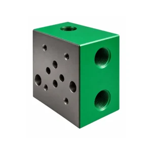 Bloque base hidráulico CETOP 3 NG6 con conexiones G1/4 y G1/2 BSPP